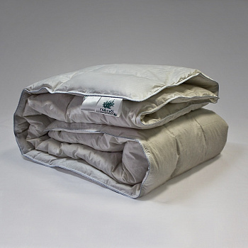 Одеяло Natures Воздушный вальс ВВ-О-7-3, двуспальное, пуховое, кассетное, всесезонное, 200х220 см, белое с белым кантом, с антибактериальной обработкой