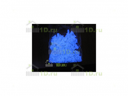 Крошка мраморная люминисцентная голубое свечение фракция 0,5-1 см фасовка 1 кг 1691